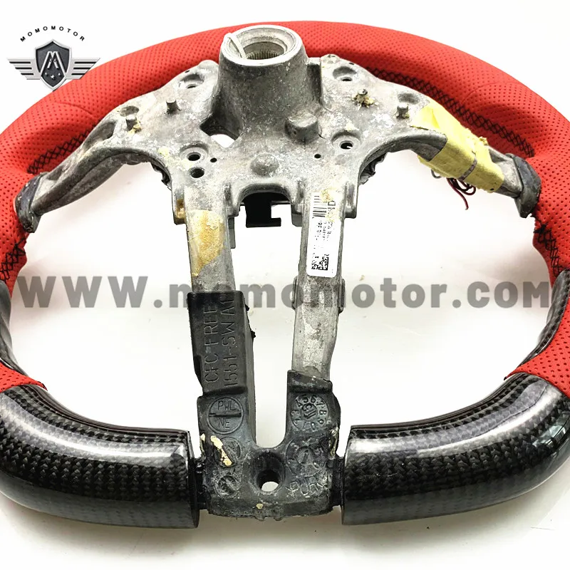 Светодиодное эффективное Рулевое колесо для BMW E90 E92 M3 M4 F80 F82 с черной строчкой рулевое из углеродного волокна