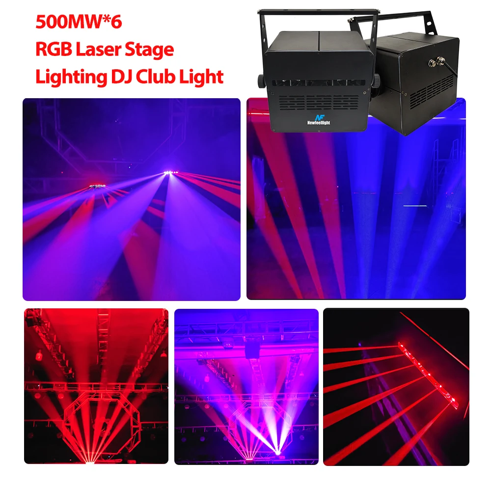 Cheap Price R500MW*6 6-Axis Laser Bar IP65 Waterproof DMX 512 Controlled Party KTV Bar Stage Lights