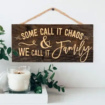 
P577 Friend family Wall Door Friendship Ornament DIY New Year Party Christmas Decorations Rectangle Wooden Hanging Pendant 