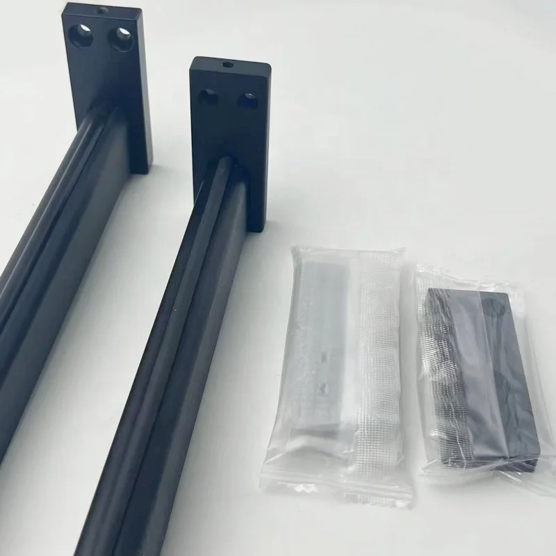 1.2mm Black Clothes Hanging Pipe with Flange Non-Slip Clothes Tube Accessories Aluminum Rail Wardrobe Hanging Rod