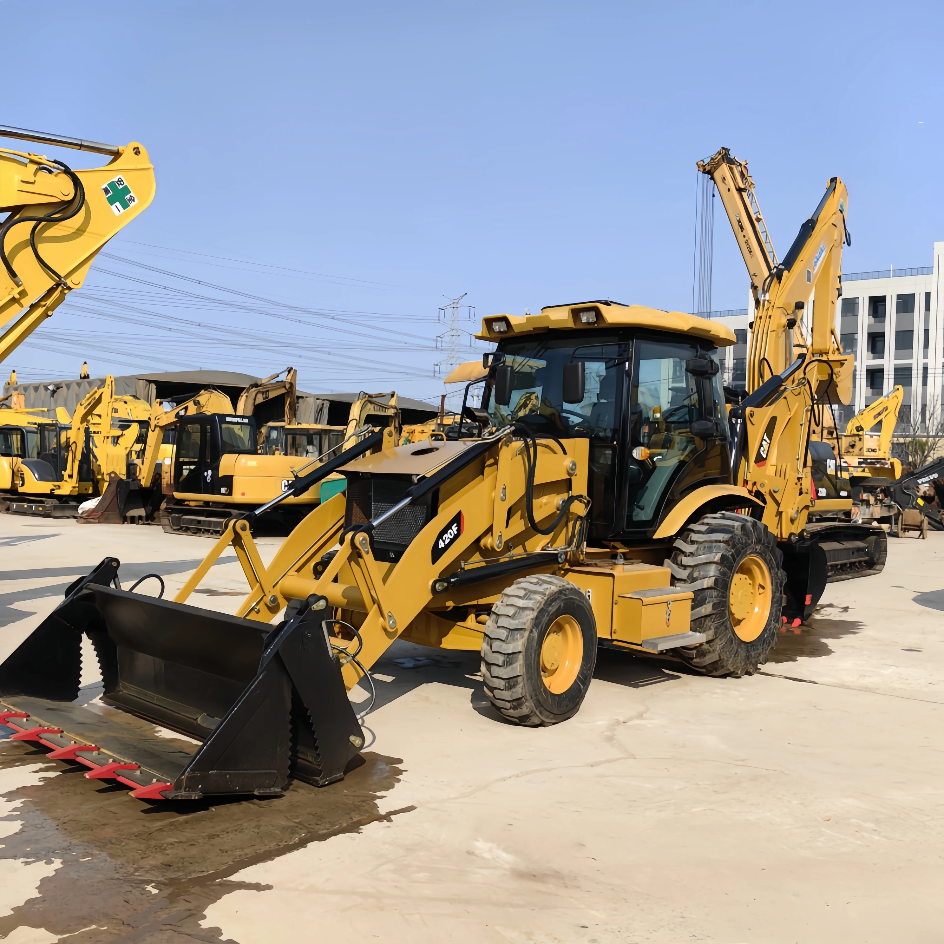 Used medium original engine backhoe loader Caterpillar CAT420F have reliable quality and durable with good price on construction