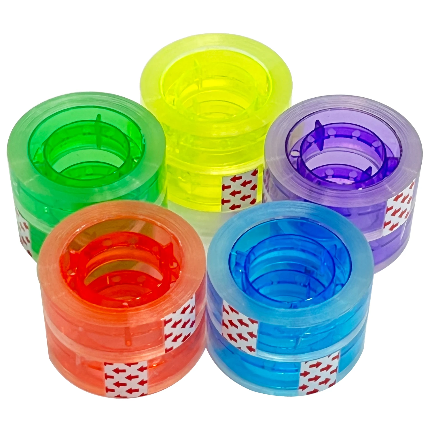 Waterproof Bopp Adhesive Stationery Tape with Colored plastic Daily office core Small colour Stationery tape