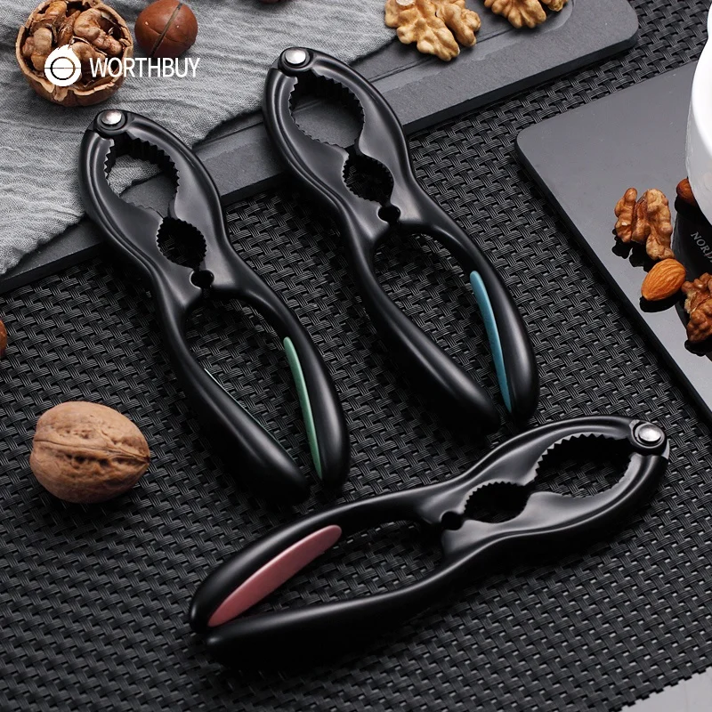 
WORTHBUY Creative Zinc Alloy Walnut Opener Macadamia Nut Cracker Non-slip Colorful Nut Cracker Kitchen Accessories 