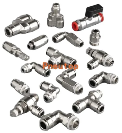 Pneutop one touch fitting universal thread series fittings push fit plumbing fittings 1/4