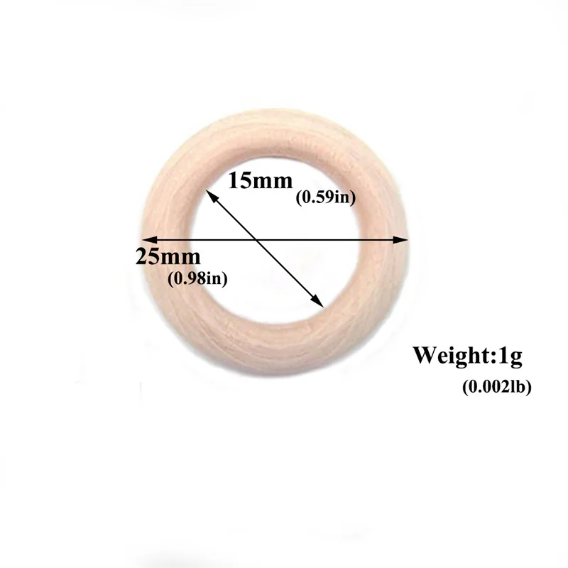 Baby DIY Accessory Nursing Round Ring WBT007 Wooden Teether Bracelet necklace Making toddler wooden teether ring