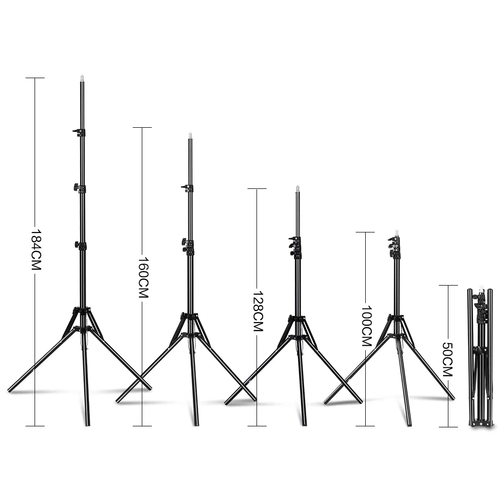 max 6kg light stands tripod 184cm photography 1/4 folding screw for ring light relfectors softboxs umbrellas background