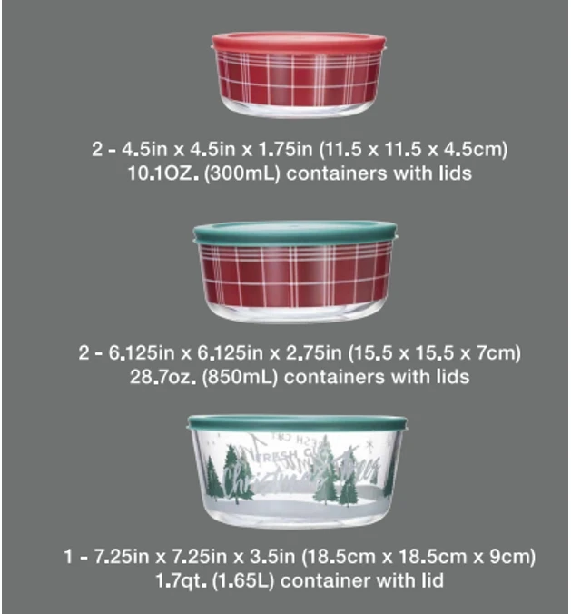 In Stock Products Glass Food Container Set with Simple PE Lid for Food Storage Set