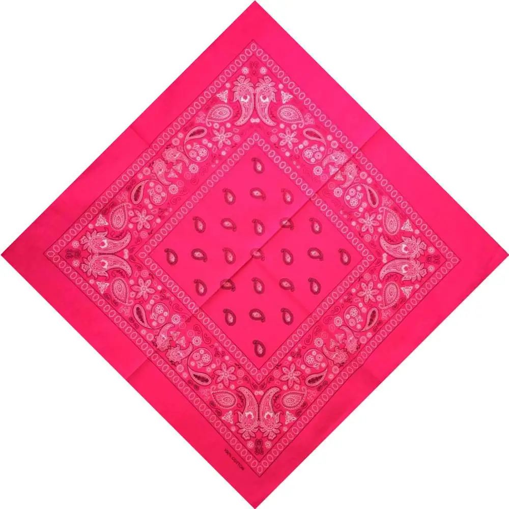 22inch 100%cotton neon cowboy bandanas hip hop 100% cotton bandana