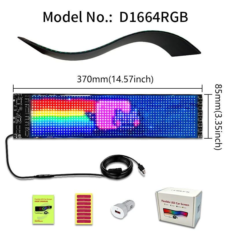 App Control Programmable Flexible LED Display Board Soft LED Car Sign Panel Smart LED Strip Car Sign Led Matrix Panel for car