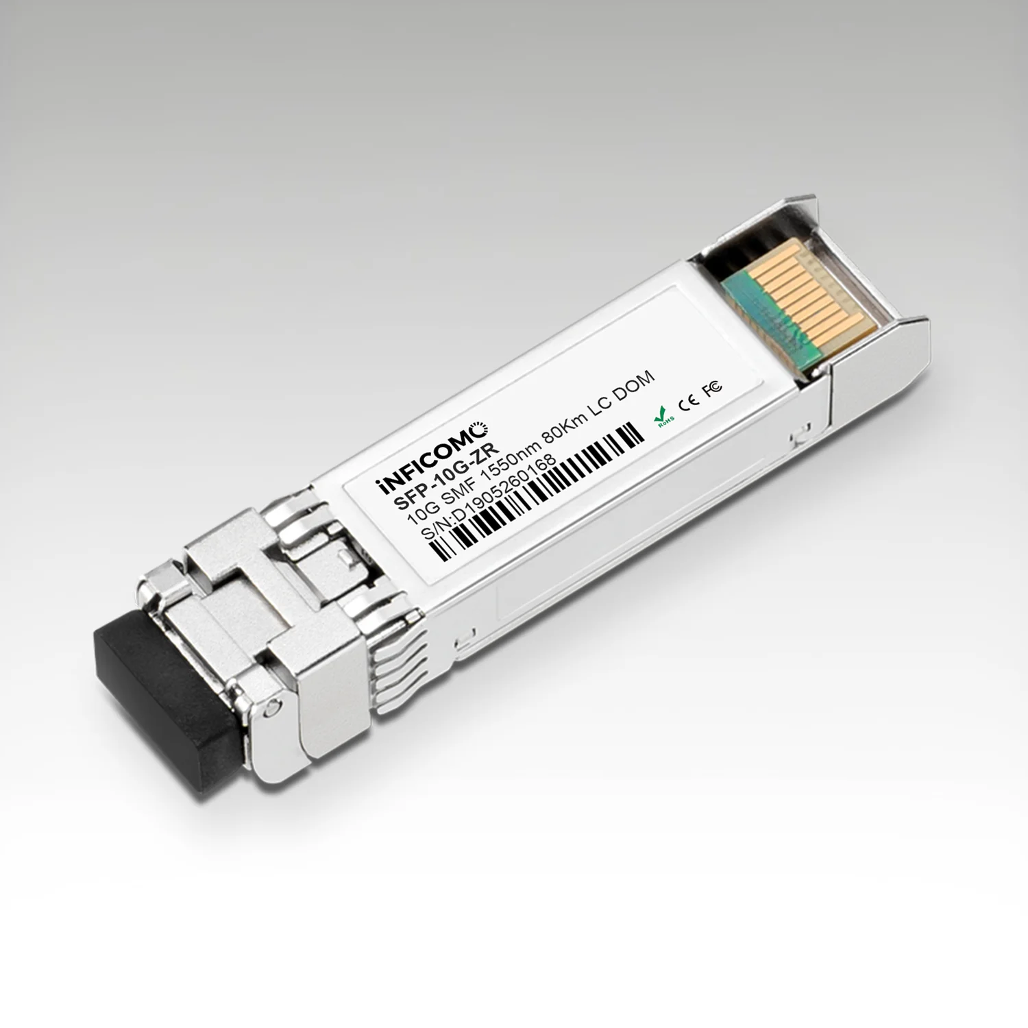 Оптический трансивер 10G SFP  80 км 1550 нм с разъемом LC DOM для одномодового оптоволокна