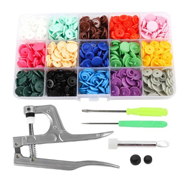 360 комплектов пластиковых кнопок T5 с защелками, набор инструментов и контейнеров-органайзеров, легкая замена кнопок, пресс-машина для кнопок