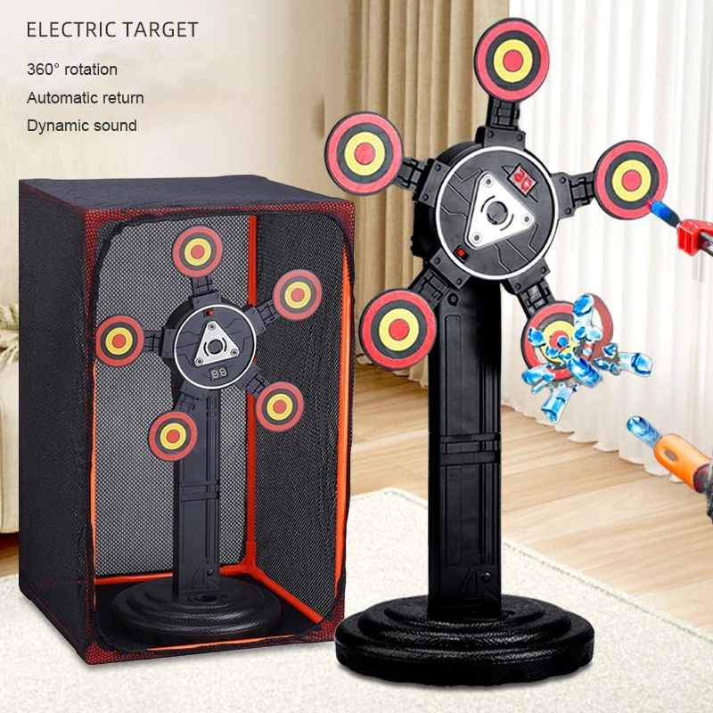Soft Bullet Ner f Guns Blaster Toys Kids Rotating Electronic Target Scoring Auto Reset Shooting Games Rotating Digital Target