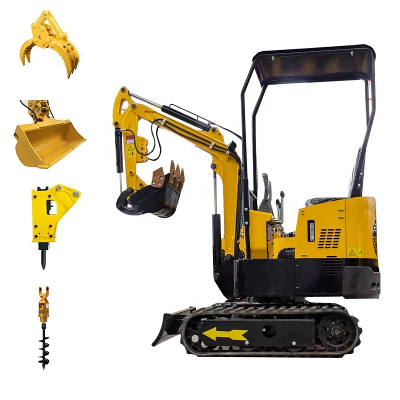 Garden Micro Digger Accessories Seats Forestry Mulcher Auger Color 1.7 Ton Mini 1Ton Excavators Prices For Rubber Tracks