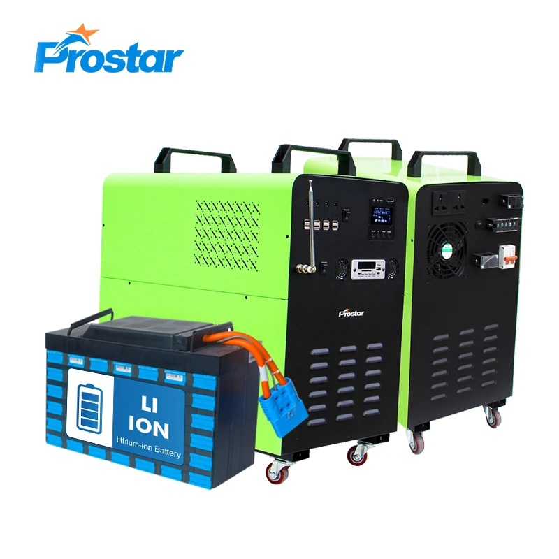 Prostar высокочастотный 2000 Вт LifePo4 аккумулятор портативный солнечный мини-генератор с PMW солнечным контроллером заряда