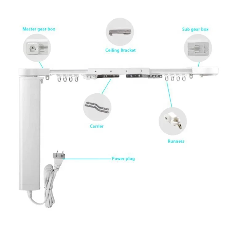 Tuya smart WiFi electric curtain track suit UK/EU/US/AU automatic curtain motor adjustment track customization