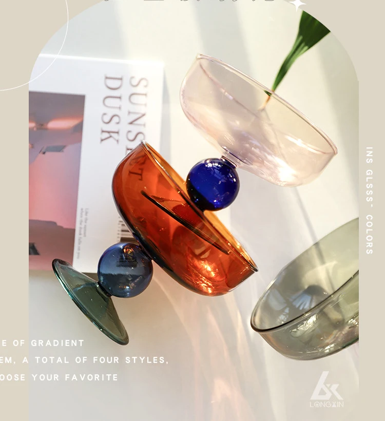 creative multi-color glass bowl, fruit salad bowl tableware, household high-temperature yogurt