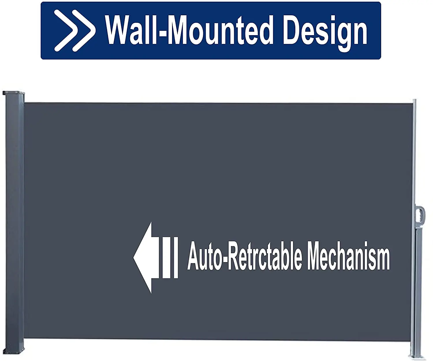 Free ship to us Folding Sun Shade Aluminium Garden Side Awning Retractable Side Awning