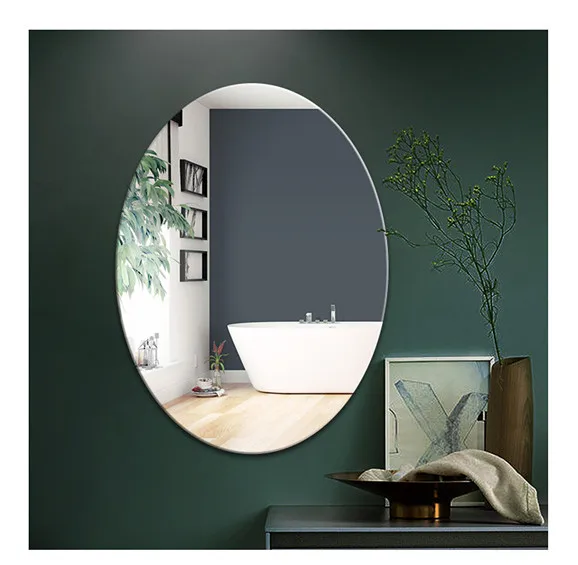 custom home decor modern Simple frameless makeup mirror oval round mounted mirror for bathroom living room miroir spiegel espejo