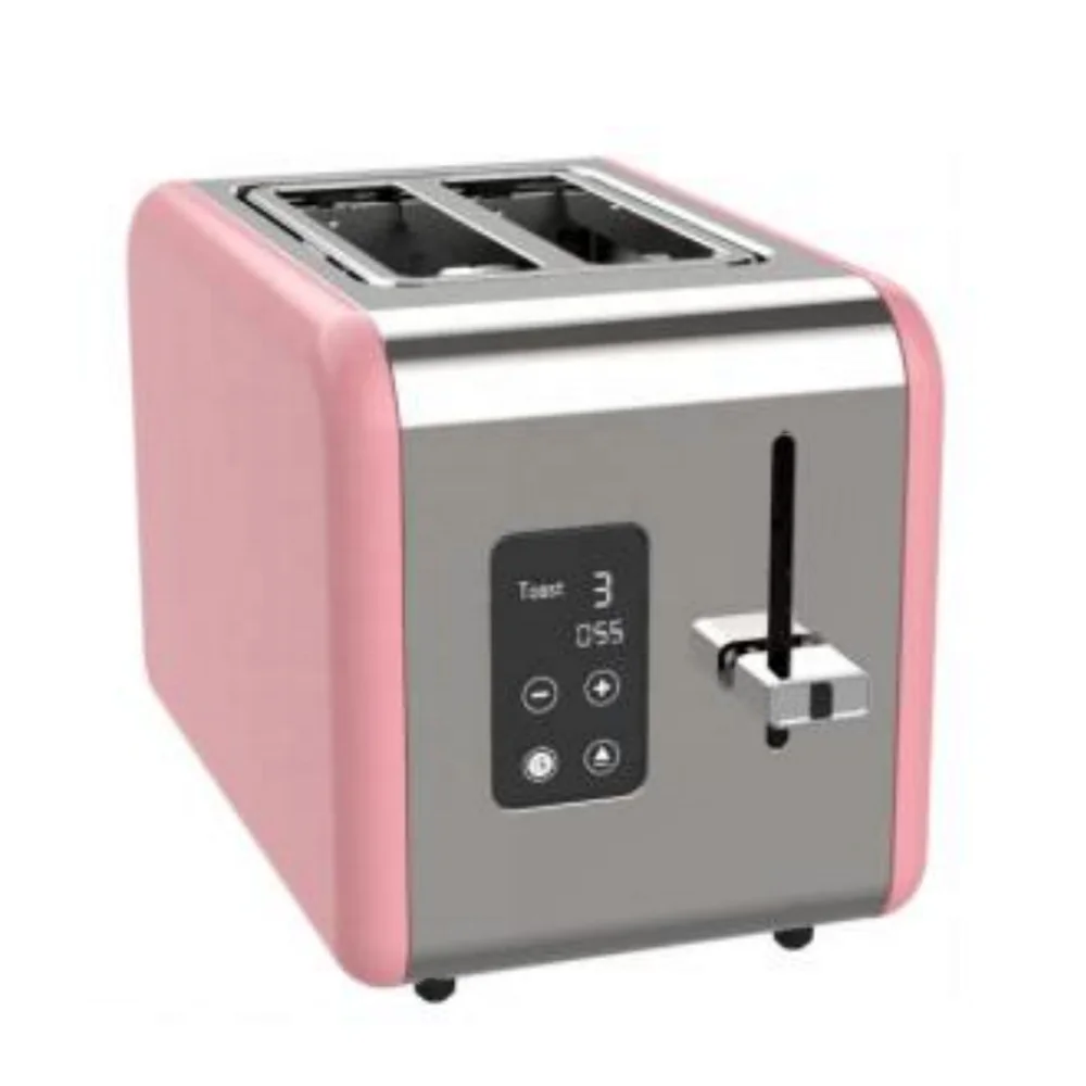 Blue Portable 2 Slices Electric Bread Toasters with Touch Screen Control,Removable Crumb Tray for Home Use