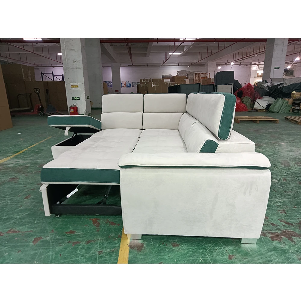 Dongguan Tianhang furniture factory the latest design of three people sitting living room sofa gray sub-color fabric sofa bed