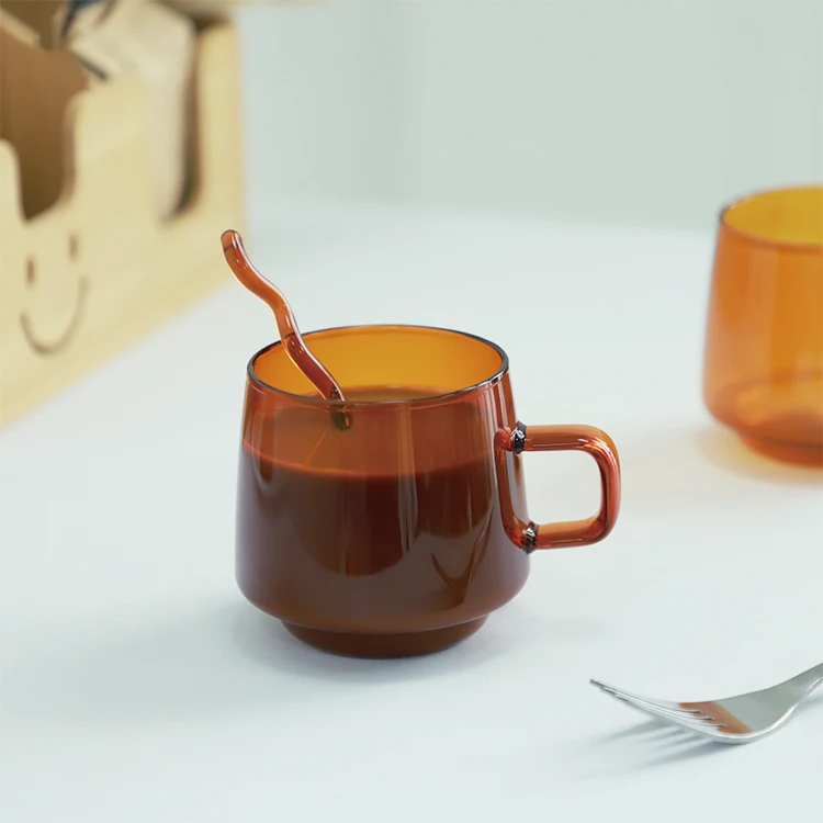 Borosilicate Mug Glass Mug Heat resistant Glass Cup Drinkware Tea Juice Milk Cup Coffee Mug Home Water Glasses Glass Coffee Cup