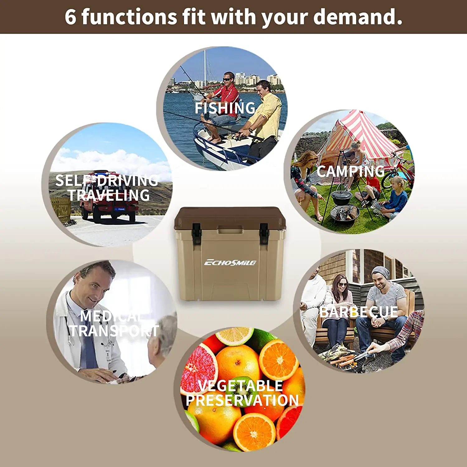 New Design Portable 55QT Cooling System Box Outdoor Camping Heavy-duty rotomolded ice chest cooler box