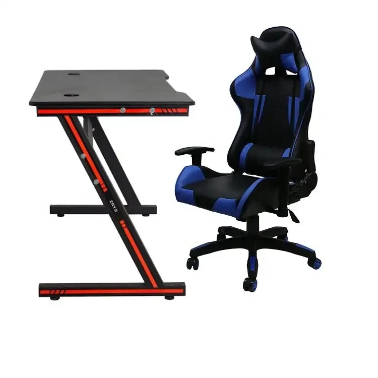 Factory Hot Sale Ergonomic Z-shaped Gamer Table PC Glass Table Top Computer Gaming Desks