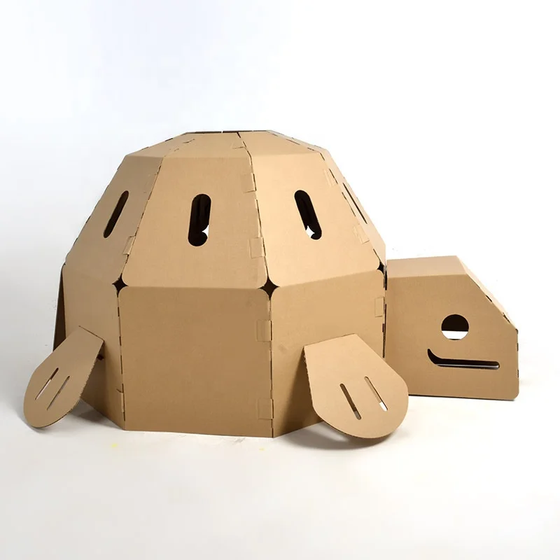 Kids DIY dinosaur cosplay suit toy pretend cardboard doodle toy