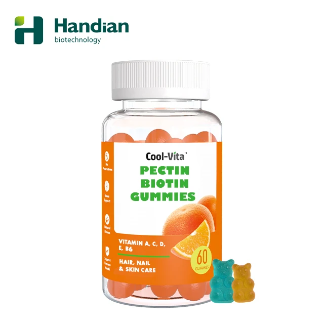 Free Sample OEM Pectin 2500mcg Biotin Hair Vitamin Gummy Hair Growth