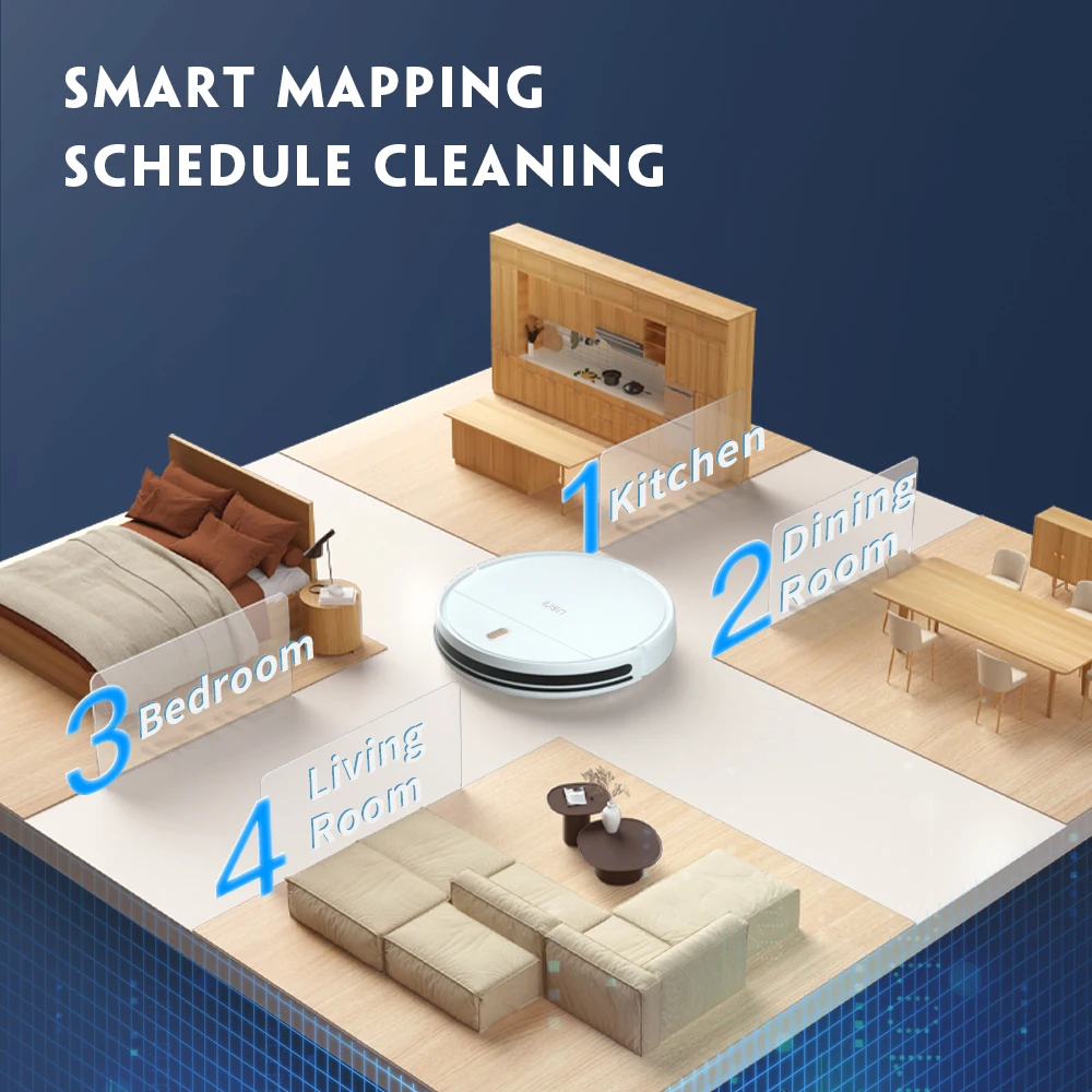 Uoni robot vacuum cleaner Samurai 2  robotic 3000Pa suction robot mop smart app control alexa S2