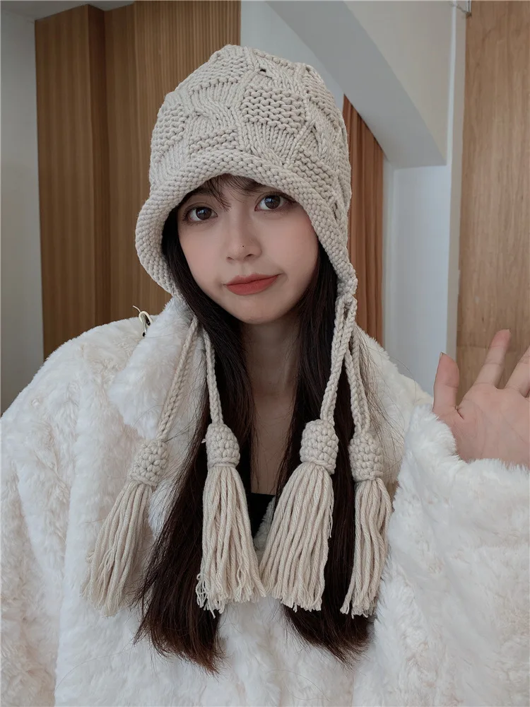Wholesale Ear-Protection Winter Woolen Girl Korean Version Students Warm Lei Feng Knitted Hat
