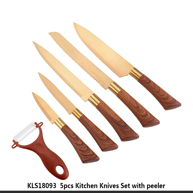 Custom Professional 6pcs Hand Forged Kitchen Knife With Color Box Family Commercial Kitchen Knife Set