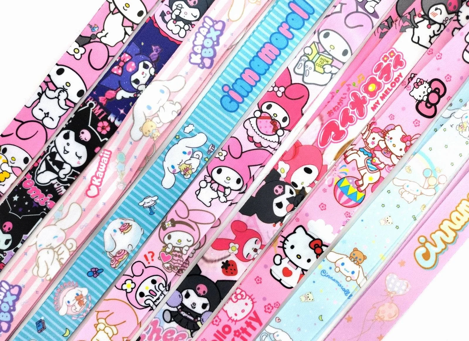 2023 Hot Selling Cartoon Sanrio Lanyard Kuromi Melody Custom Print Phone Rope Sling Neck Strap Polyester Lanyards