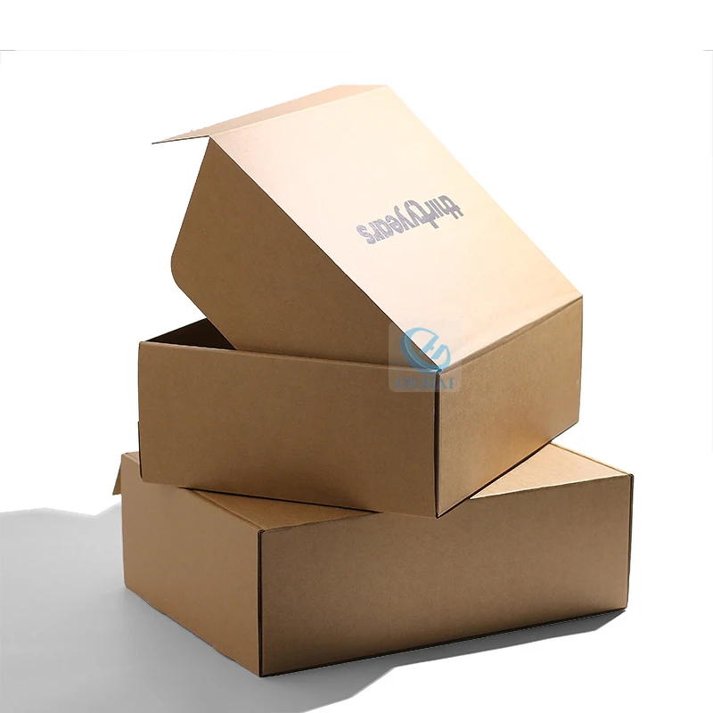 Recycled Corrugated Paper Cardboard Packaging Boxes Custom Eco Friendly Tear Strip Zipper Mailer Box for Clothing Package