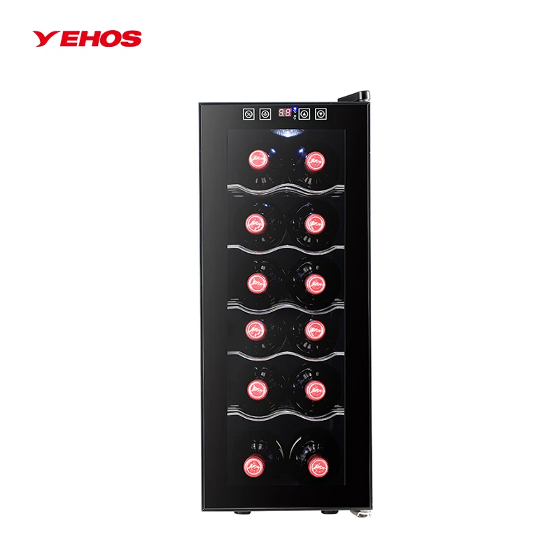 Yehos Hot New Arrival 35L Electric Wine Cooler Single Zone 12 Bottles Wine Bottle Cooler