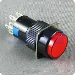 16mm led indicator light switch green round head 5 pin 12 V with led indicator light for circuit control