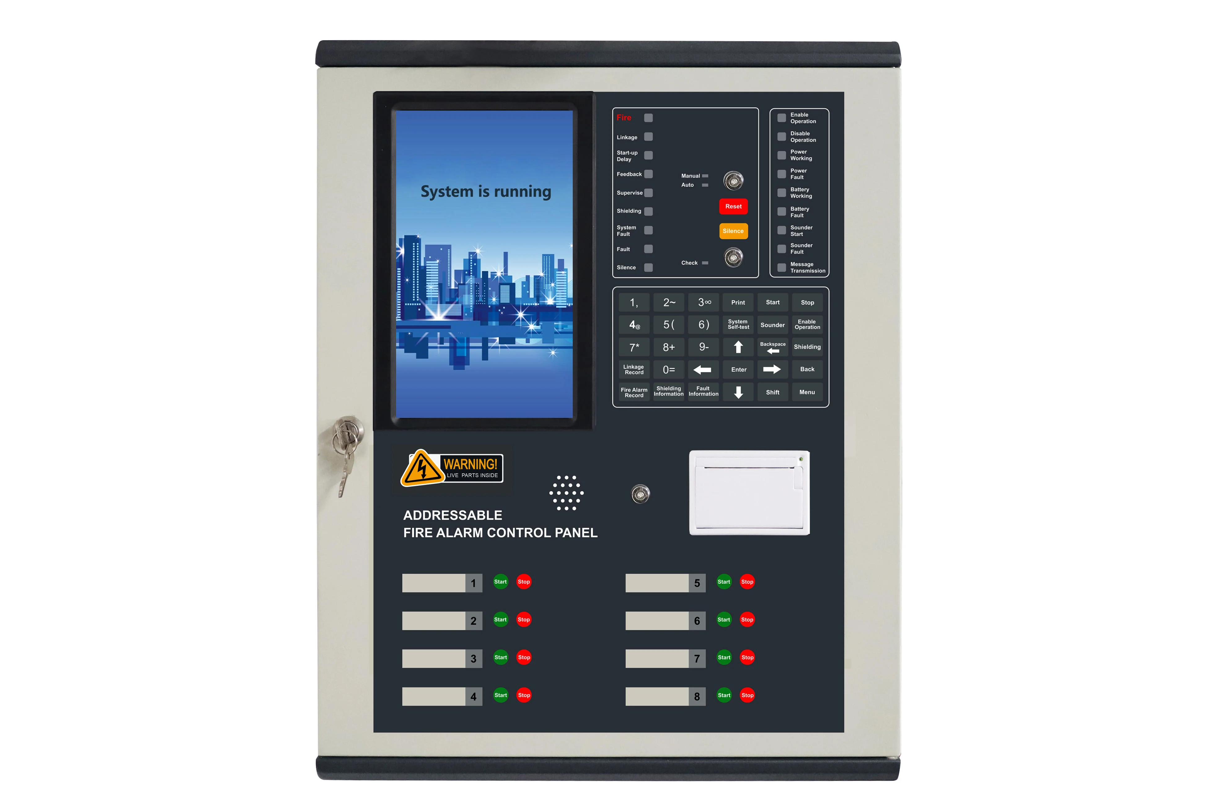 4 Loops Addressable Fire Alarm Control Panel 220V Fire Alarm Control Panels fire alarm system with battery
