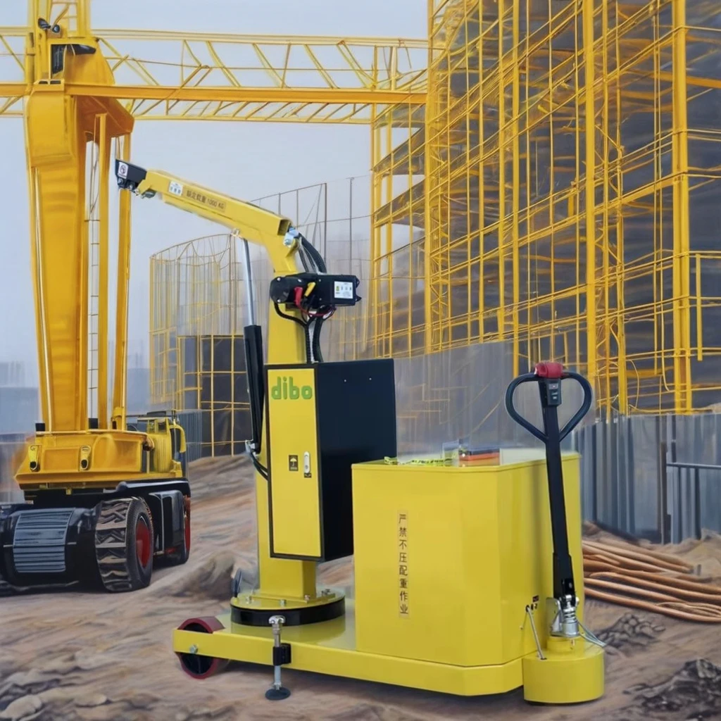 counterbalance manual control construction machine Hydraulic industrial handling equipment Engine Hoist with Lever jib arm crane
