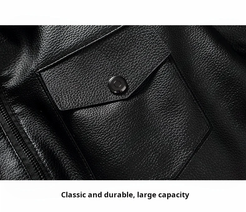 Men s Spring Autumn Leather Jacket Short PU Lapel Stylish Pockets Casual Fashion Wear