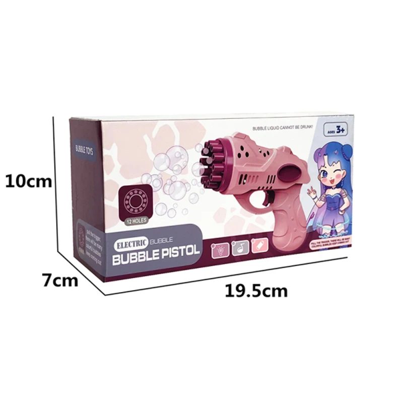 Tik Tok hot 12 holes bazooka bubble gun toy with 50 ml bubble liquid