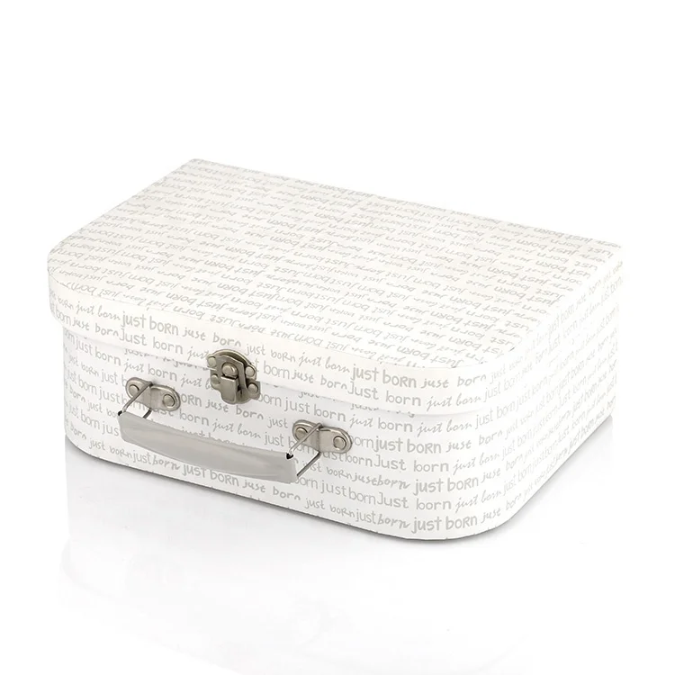 Wholesale Cardboard Portable Metal Lock Paper Box Custom Logo Mini Suitcase