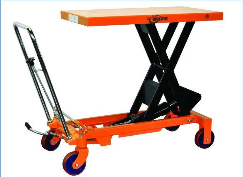 Hotsale Orange Osate 500Kg Hydraulic Lift Table Cart With OEM Service