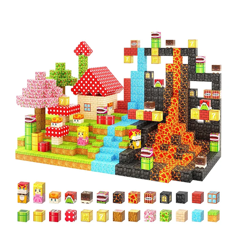Factory Customize 110PCS Magnetic Blocks Mine Magnet World Magic Teleport Pipes Set Toys OEM ASTMF963 CPC  2.5cm 2.0 cm