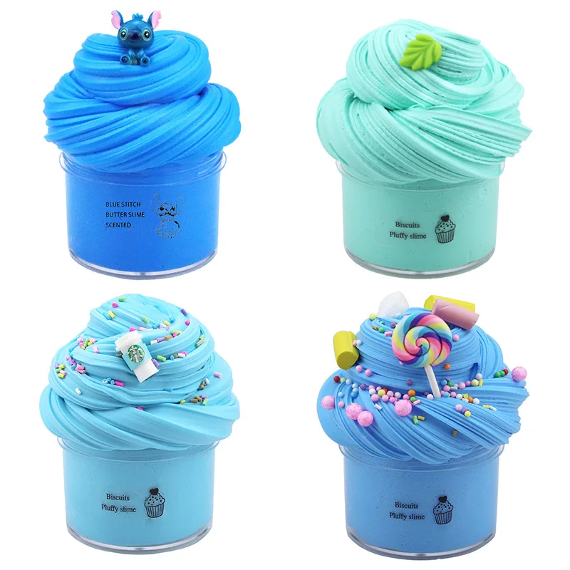 Limo Supplier Color putty glue DIY making kit air dry soft modeling polymer clay play dough Kids Floam Blue butter slime