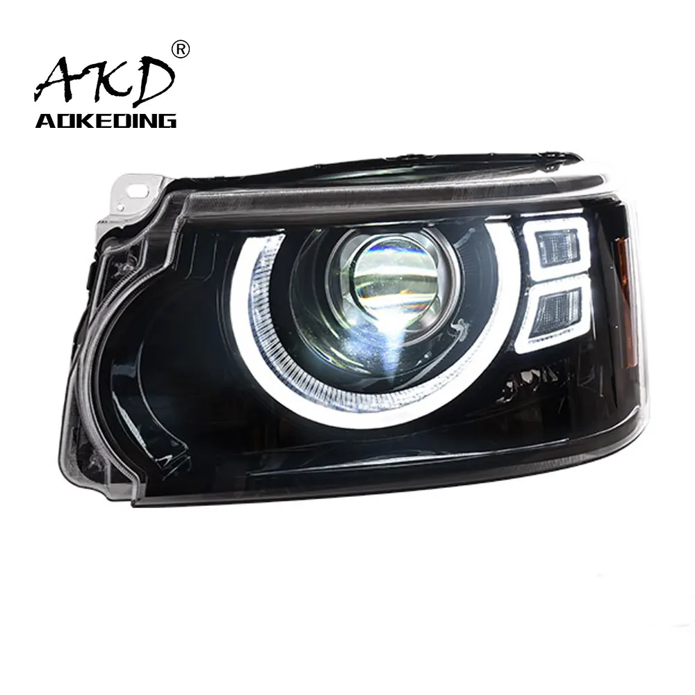 AKD Car Styling Headlight For Range Rover 2005-2013 Head Lights  Head Lamp DRL Running Turn Signal Angel Eyes Led Projector Lens