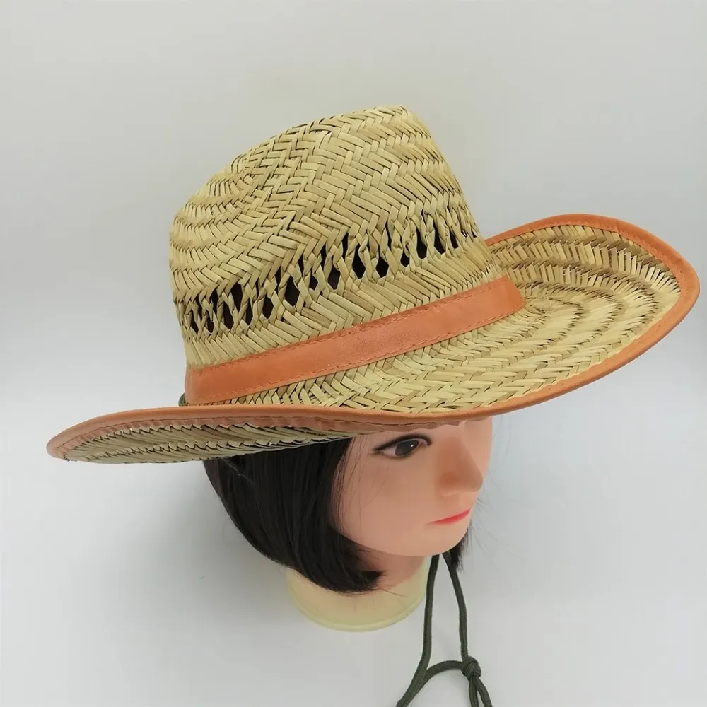 2021 unisex wholesale hollow nature straw cowboy straw hat  for summer beach