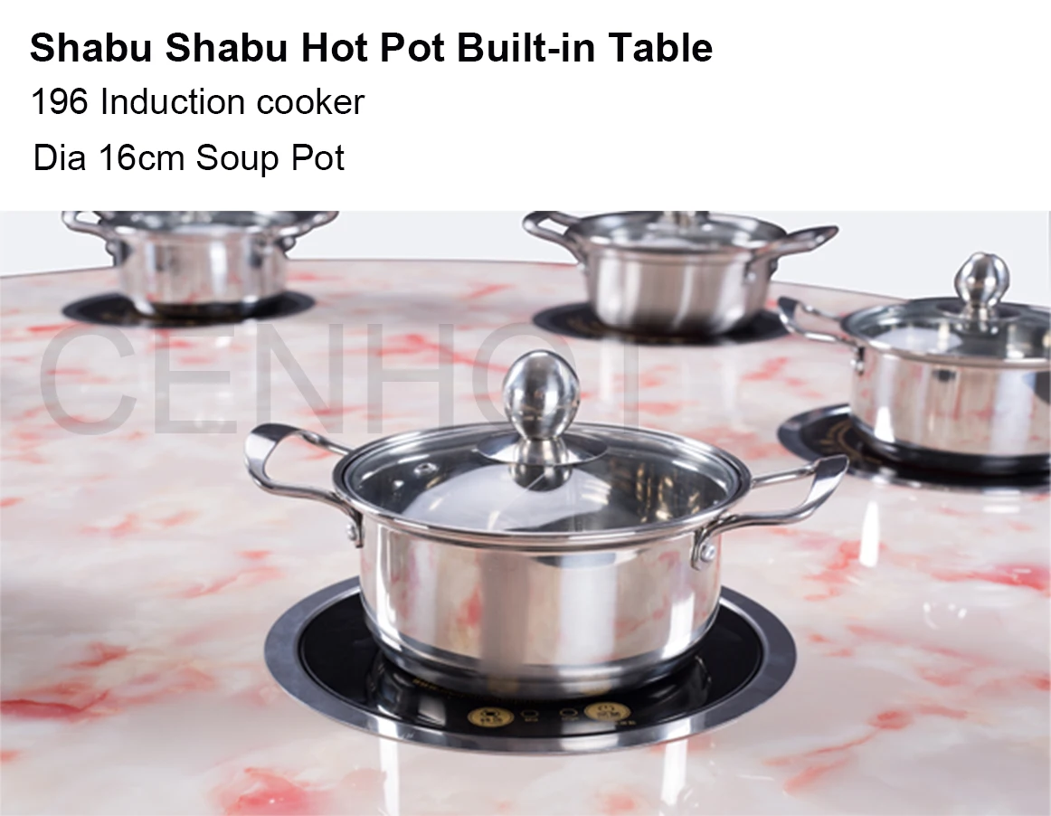 CENHOT Hot Pot Table With Induction Cooker Shabu Shabu Table