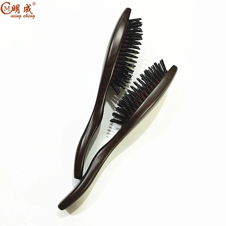 Wholesale 21cm Luxury Boutique ebony airbag  health massage paddle wooden mens hair brush