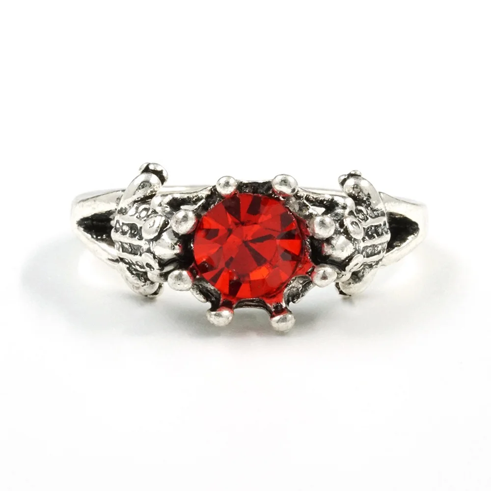 Wholesale Punk Antique Style Red Stone Ring For Men And Women
