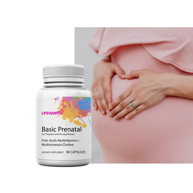 Lifeworth Folic Acid Vitamin D Omega 3 Dha Chewable Supplement Prenatal Formula Daily Multivitamin Capsules